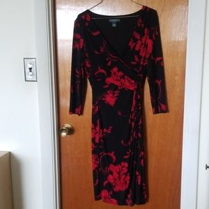 Ralph Lauren black dress with red flowers